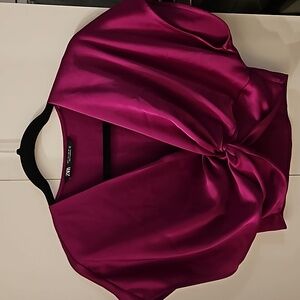 Purple Zara Silky Crop Top